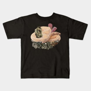 Banana Ball Python Upon Pyrite. Kids T-Shirt